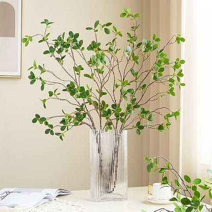 HANDIC 6pcs Faux Stems Artificial Branches for Vase Greenery Stems Faux Branches for Vase Plant Artificial Eucalytus Branches Plants (45"/Each Branch) (6, Green)