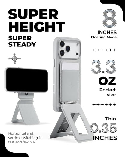 MOFT Phone Tripod Wallet x Tombogo for iPhone, Mulit-Angles, Lightweight & Portable Phone Stand, MOVAS Vegan Leather Phone Wallet, Strong Magnets, NFC Card Holder, Misty Cove (with Card Slot)