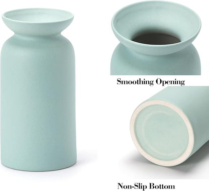 Modern Ceramic Vase for Home Decor Farmhouse Vases Set of 3 Terracotta Decorative Pottery Boho Grass Living Room Kitchen Bedroom