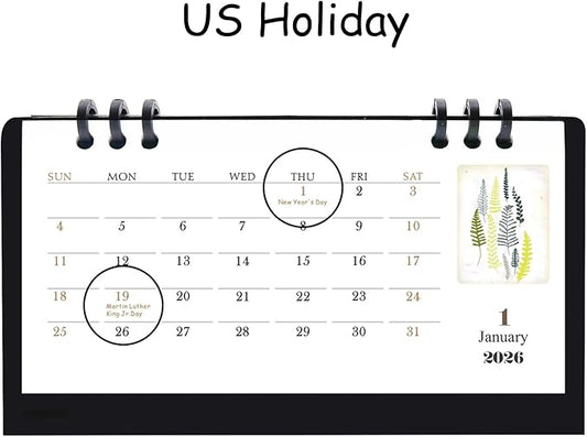 2026 Mini Desk Calendar Flip Monthly Memo Notes Calendar 6.9" x 3.7" - Black(Oct. 2025 to Dec. 2026)