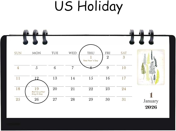 2026 Mini Desk Calendar Flip Monthly Memo Notes Calendar 6.9" x 3.7" - Black(Oct. 2025 to Dec. 2026)