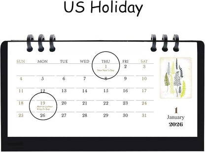 2026 Mini Desk Calendar Flip Monthly Memo Notes Calendar 6.9" x 3.7" - Black(Oct. 2025 to Dec. 2026)