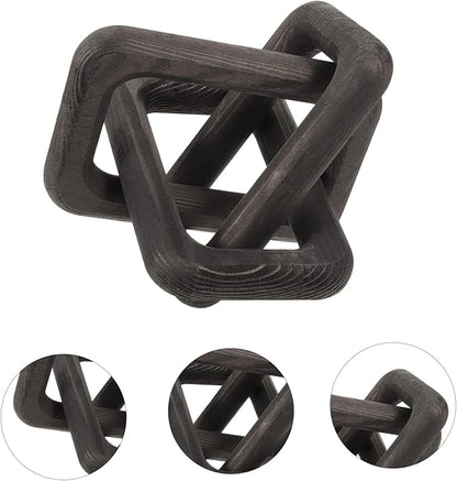 ABOOFAN Rustic Wood Chain Link Decor Minimalist Wall Hanging Accent for Home Shelf Table Decorations Pine Wood Design for Living Room Bedroom Office