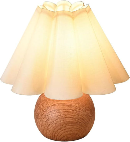 KUNJOULAM Cute Small Table Lamp, Modern Bedside Nightstand Lamp with Beige Lampshade, Metal Base for Bedroom Home Office Decor (Without Buld
