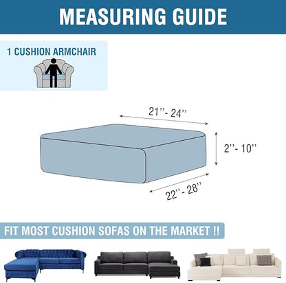 Couch Cover Stretch Velvet Sofa Cushion Cover 1-Piece - Elastic Washable Slipcover for Seat or Backrest, Couch Seat Covers for Sofas (Ivory)