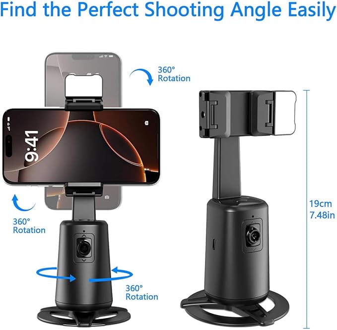 Auto Face Tracking Tripod 360° Rotation, 67" Tripod for iPhone Selfie Stick,Phone Tripod Stand Holder with Remote Gesture Control,No App, for Live Video Tiktok Live Vlog Streaming Video