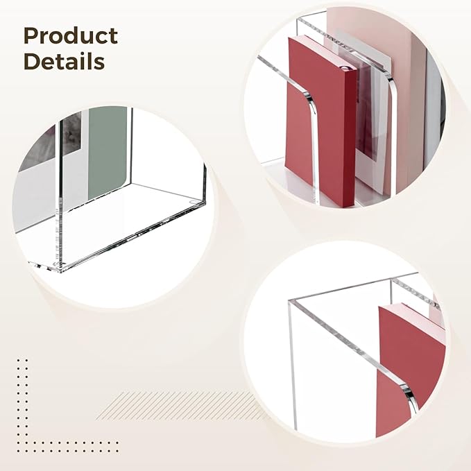 Clear Acrylic File Organizer, 3-Compartment Acrylic Magazine Holder, Desktop Book Holder Rack, Vertical Document Organizer, Ideal for Office Desk, Home, Classroom