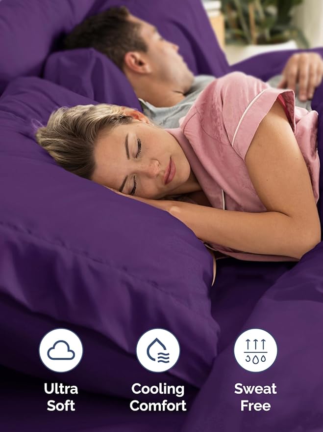 Extra Deep King Sheet Set - 6 Piece Breathable and Cooling Sheets - Hotel Luxury Bed Sheets Set - Easy & Secure Fit - Soft, Wrinkle Free and Comfy Sheets Set - Purple Sheet Set with Extra Deep Pockets