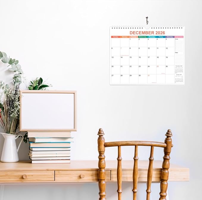 2026 Calendar - Wall Calendar 2026 from January 2026 to June 2027, 2026 Calendar with Premium Paper, Twin-Wire Binding & Hanging Hook, 11.5" x 14.5", Colorful