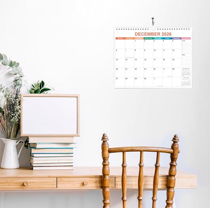 2026 Calendar - Wall Calendar 2026 from January 2026 to June 2027, 2026 Calendar with Premium Paper, Twin-Wire Binding & Hanging Hook, 11.5" x 14.5", Colorful