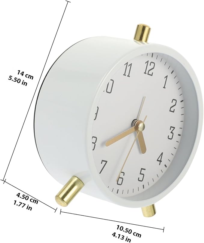 Luxshiny Silent Small Digital Alarm Clock for Bedroom Desk Round Compact Desktop Clock Decoration No-Ticking Mute Movement White Minimalist Design for Home Office Use
