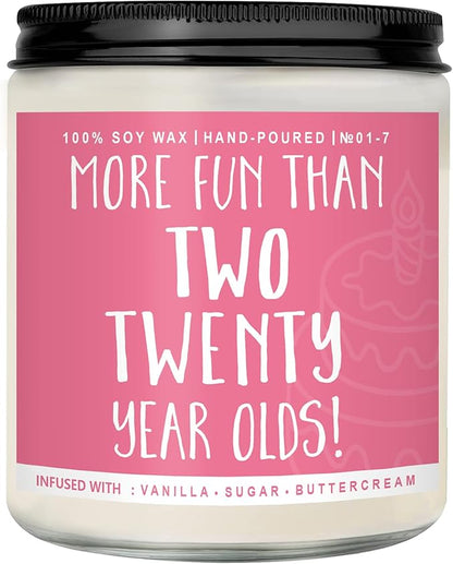 40th Birthday Gifts for Women, Perfect Birthday Present, Funny Presents for Mom, Friends, Wife, Sister, 7oz Vanilla Cream-Scented Candle