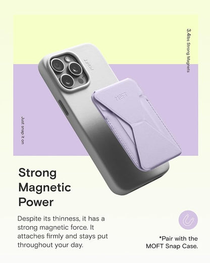 MOFT Magnetic Wallet Stand Compatible with iPhone 17/16/15/14/13/12 Series, Angle Adjustment & Magsafe Compatible MOVAS Phone Stand,Peony