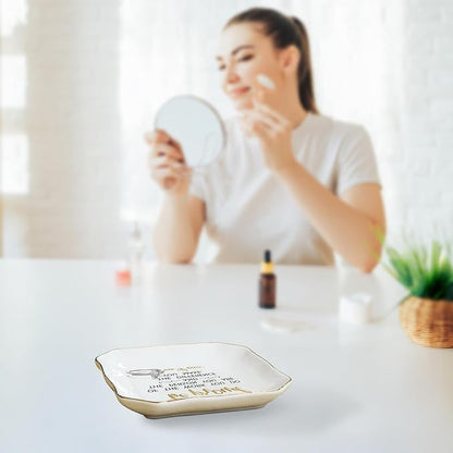 OASSIE Christmas Thank You Gifts for Women - Be Proud 4"x4" Ceramic Jewelry Dish Tray - Retirement Birthday Teacher Appreciation Gifts for Teachers Coworkers Boss Employee, Retirement Gift for Woman