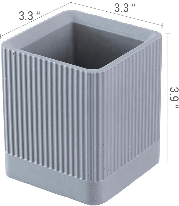 MyGift Pen Holder Pencil Holder For Desk Desktop Pen Cup Holder Gray Concrete Modern Office Supplies