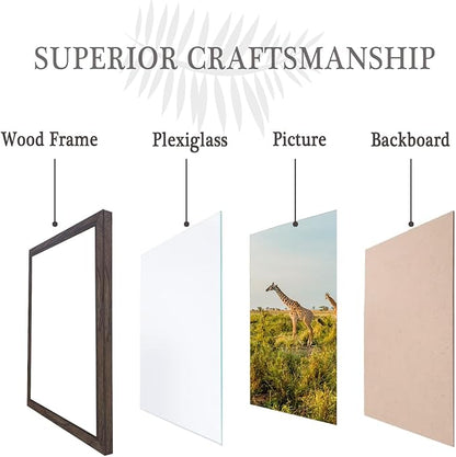 11x17 Picture Frame Set of 3,Wooden Frame 11by17 Wall Gallery Poster Photo frame walnut with Durable Shatter Resistant Plexiglass for Wall Mounting Family -friend- wedding best gift