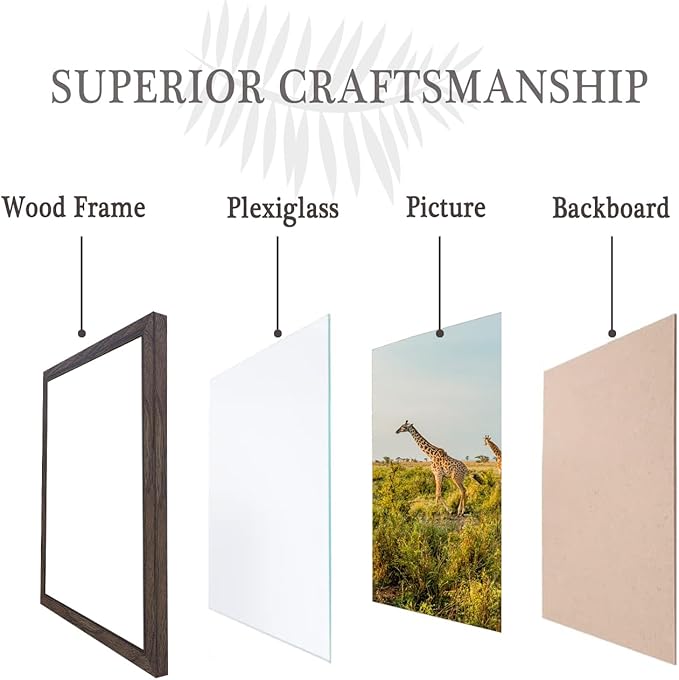10x13 Picture Frame Set of 3,Wooden Frame walnut 10x13 Wall Gallery Poster Photo frame with Durable Shatter Resistant Plexiglass for Wall Mounting best gift