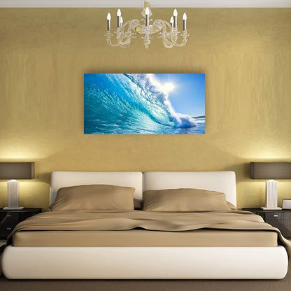 Canvas Prints Wall Art Blue Ocean Wave Surfing Sea Picture Paintings on Canvas Modern Canvas Art For Home Room Office Wall Decorations