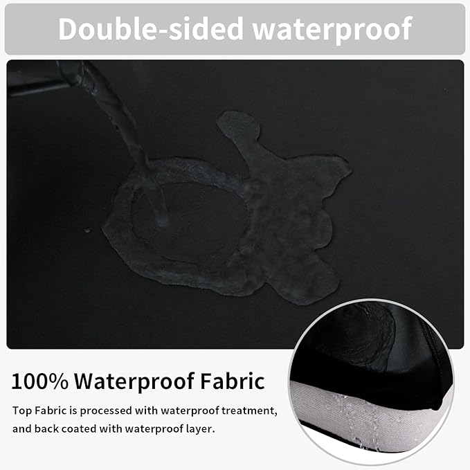 Easy-Going 100% Waterproof Sofa Seat Cushion Slipcovers Couch Cushion Cover Stretch Furniture Protector for Kids, Pets (Sofa Cushion, Black)