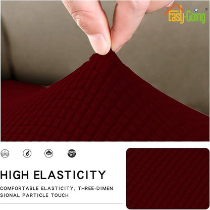 Easy-Going Stretch Loveseat Cushion Cover Sofa Cushion Furniture Protector Sofa Seat Sofa Slipcover Sofa Cover Soft Flexibility with Elastic Bottom(Loveseat Cushion, Wine)