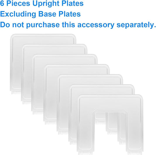 6 Pieces Upright Plates, Accessory Parts of Expandable File Folder Holder, Translucent Frosted