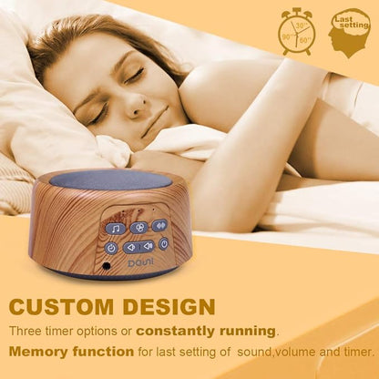 Douni Sleep Sound Machine - White Noise Machine with 27 Soothing Sounds for Sleeping & Relaxation, Timer Settings,Sleep Therapy for Families, Home,Office,Travel.Wood Grain