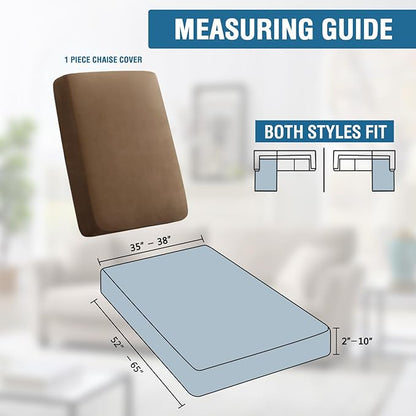 H.VERSAILTEX Super Stretch Individual Chaise Cover Sectional Couch Covers for L Shaped Sofa Both Left/Right Featuring Thick Soft Fleece Fabric (Chaise Cover, Camel)