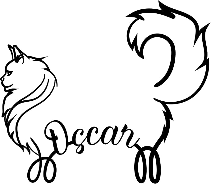 Personalized Maine Coon Cat Minimalist Metal Line Art Sculpture Customized Name Abstract Art Table Metal Sign Ornaments Wall Living Room Home Office Desk Decor Gifts for Cat Lovers