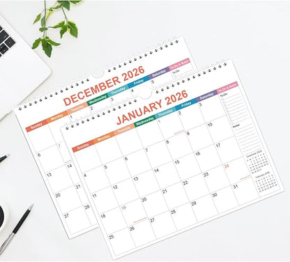 2026 Calendar - Wall Calendar 2026 from January 2026 to June 2027, 2026 Calendar with Premium Paper, Twin-Wire Binding & Hanging Hook, 11.5" x 14.5", Colorful