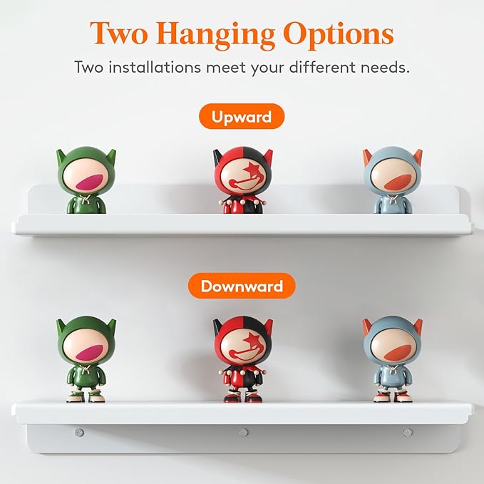 Lifewit Floating Shelves for Bathroom, 15" Acrylic Wall Organizer for Perfume, Makeup, Figures, Nail Polish, Photo, Book, Decor Display Rack for Nursery, Living Room, Bedroom, Kitchen, White, 12 Pack