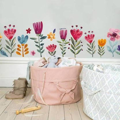 Flowers Wall Decals for Girls Bedroom - Children DIY Wall Art Stickers for Classroom, Nursery, playroom - Preschool Floral Peel and Stick Decor