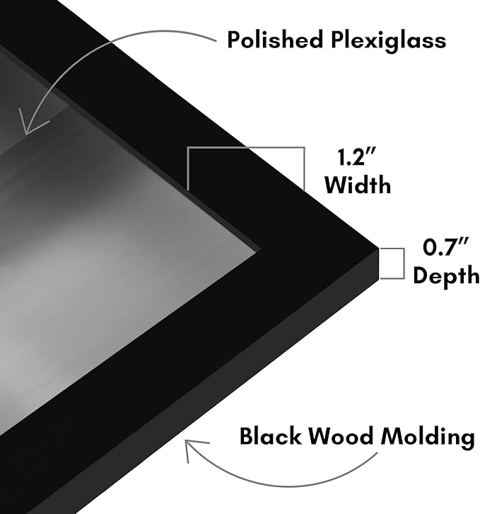 Americanflat 16x40 Poster Frame with Polished Plexiglass - black Picture Frame - Wide Photo Frames Made of Engineered Wood for Vertical or Horizontal Wall Display - Epic Collection - Black