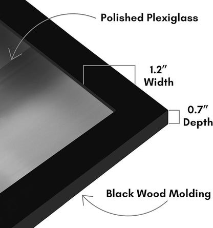 Americanflat 16x40 Poster Frame with Polished Plexiglass - black Picture Frame - Wide Photo Frames Made of Engineered Wood for Vertical or Horizontal Wall Display - Epic Collection - Black