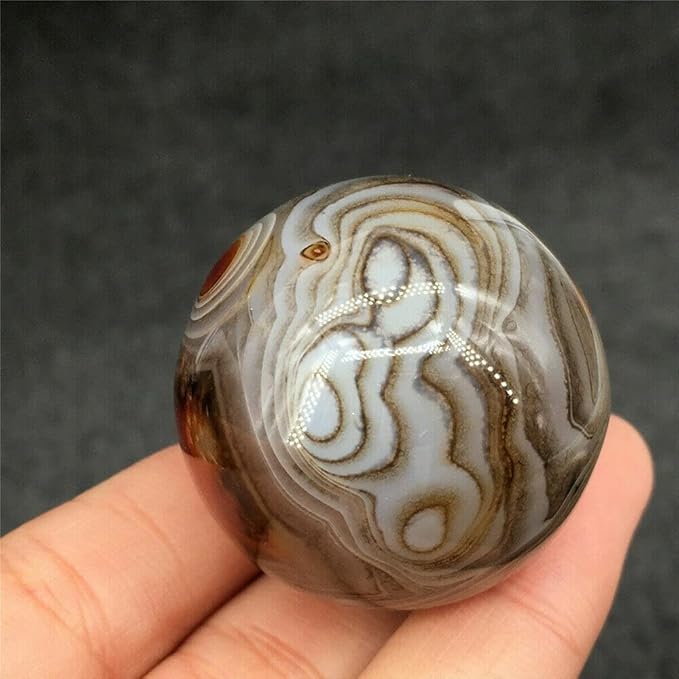 4pcs Natural Silk Agate Banded Ball Quartz Crystal Sphere Tumbled Gems Stone Dia.35MM(1.38inch)