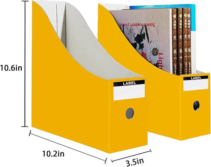 Limitliho Cardboard Magazine Holder (24 Pack), Sturdy Book Bins for Classroom, Vertical File Folder Organizer, 10.6'' 10.2'' 3.5'' Inch Magazine Rack (Multi-Color, 24 Pack)