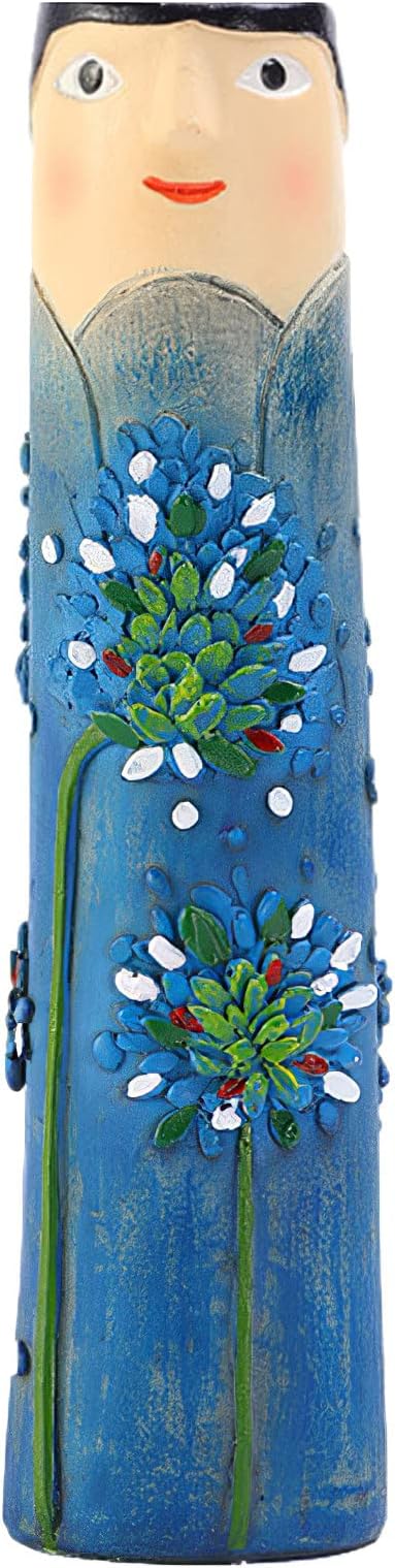 Spring Bud Vases, Bohemian Family Face Vase Boho Cute Home Decor, Character Vase Flower Plant Holder Bathroom Shelf Decor for House Decor Living Room Wedding Centerpieces (H)