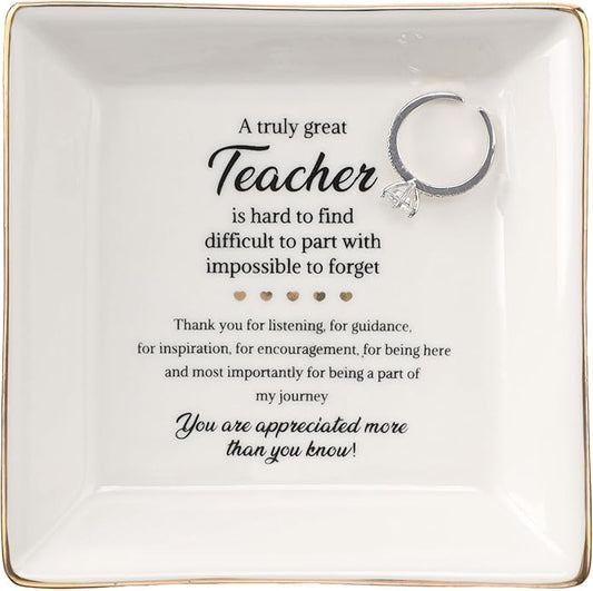 HOME SMILE Ceramic Ring Dish Jewelry Tray for Mom Sister Friends