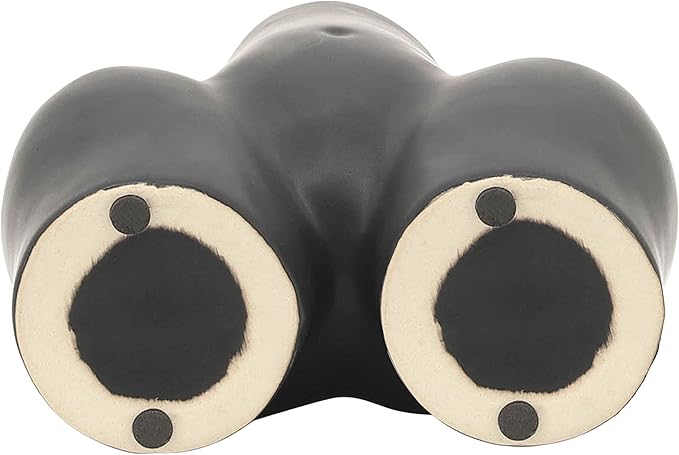 Sagebrook Home Ceramic Stoneware Vase - Modern Art-Inspired Decorative Accent - Glam Home & Office Decor - Unique Sculpture Design for Living Room, Bedroom, or Workspace - 6" Black