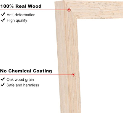 KINLINK 4x6 Frame White Oak, Solid Wood 4 x 6 Picture Frame with Acrylic Plexiglass for 3.5x5 with Mat, Tabletop and Wall Display Photo Frames 4x6 White Oak, 4 Pack