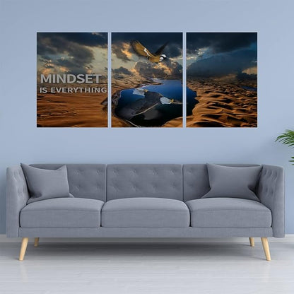 3 Panels Inspirational Canvas Poster Motivational Wall Art Inspirational Wall Art Entrepreneur Quotes Artwork Painting Picture for Framed Home Decoration Living Room office bedroom 72" W x 36" H