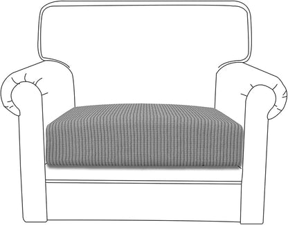 Easy-Going Stretch Cushion Cover Sofa Cushion Furniture Protector Sofa Seat Sofa slipcover Sofa Cover Soft Flexibility with Elastic Bottom(Chair Cushion,Light Gray)