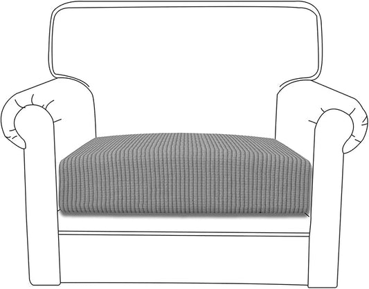 Easy-Going Stretch Cushion Cover Sofa Cushion Furniture Protector Sofa Seat Sofa slipcover Sofa Cover Soft Flexibility with Elastic Bottom(Chair Cushion,Light Gray)