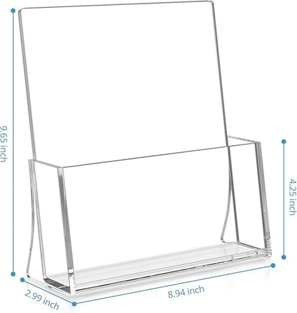 zavekia 2 Pack Acrylic Brochure Holder, 8.5 x 11 inches Clear Acrylic Literature Holder Plastic Flyer Display Stand