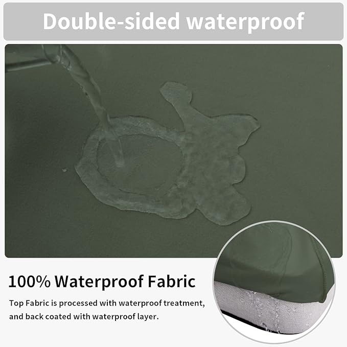 Easy-Going 100% Waterproof Oversized Sofa Seat Cushion Slipcovers Couch Cushion Cover Stretch Furniture Protector for Kids, Pets (Oversized Sofa Cushion, Grayish Green)