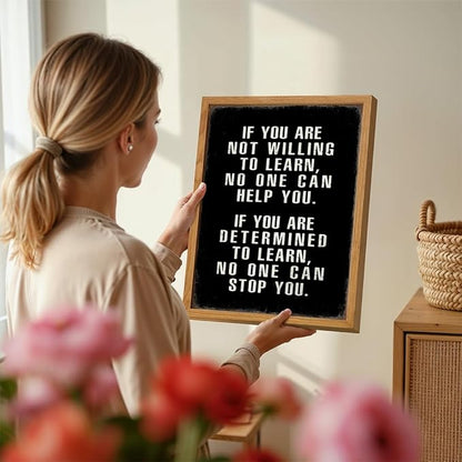 Motivational Wall Art 11x14 FRAMED - Office Wall Art - Classroom Motivational poster - Positive Quotes Decor - Positive Sayings for Decor - Entrepreneur Encouragement Gifts - Inspirational Quotes
