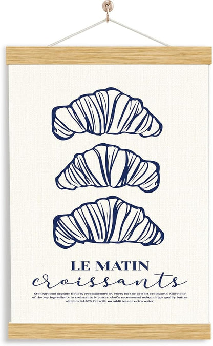 YGSDZY Le Matin Poster, Breakfast Canvas Posters, Cooking Prints Poster, Trendy Wall Art for Kitchen, Canvas Artwork, Modern Farmhouse Home Dining Room Decor, Restaurant Decors, 11.8 * 15.7