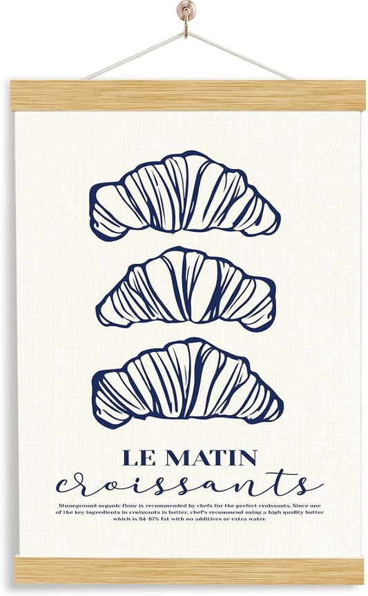 YGSDZY Le Matin Poster, Breakfast Canvas Posters, Cooking Prints Poster, Trendy Wall Art for Kitchen, Canvas Artwork, Modern Farmhouse Home Dining Room Decor, Restaurant Decors, 11.8 * 15.7