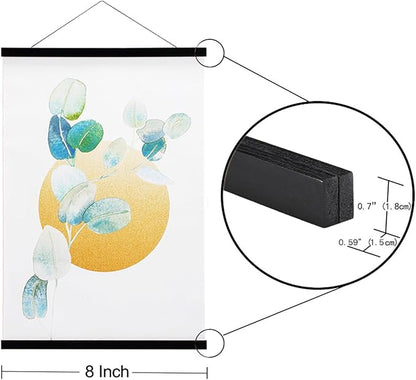 FALAMON 3 Pack Magnetic Poster Hanger Frame, Magnet Poster Frame for Posters, Prints, Photos, Pictures, Maps, Scrolls, and Canvas Artwork (Black, 8")