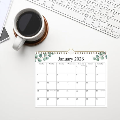 Small Wall Calendar 2026 - Mini Calendar 2026-2027 from January 2026 - June 2027, 18 Months Little Calendar with Premium Paper, 6" x 8", Leaf