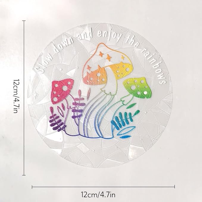 Olicard Suncatcher Sticker Indoor Rainbow Prism Film for Bedroom Decoration, Anti-Collision Window Decals for Bird Strikes, Sun Catchers, Rainbow Maker for Home Decor